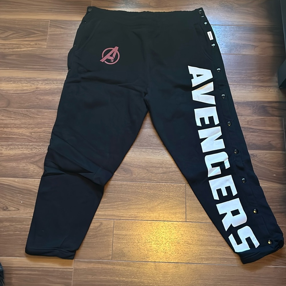 Avengers tear away track pants